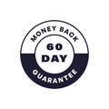 Money Back Guarantee Emblem with 60 Day Policy in Modern Round Badge Format Royalty Free Stock Photo