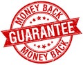 money back guarantee grunge retro red ribbon stamp Royalty Free Stock Photo