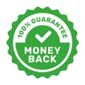 Money back guarantee label with checkmark, refund guarantee seal or stamp Royalty Free Stock Photo