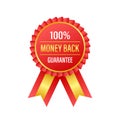 Money back guarantee. Ribbon banner. Sale tag. Sale banner badge. Vector stock illustration.