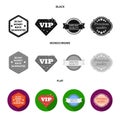 Money back guarantee, vip, medium quality,premium quality.Label,set collection icons in black, flat, monochrome style