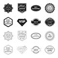 Money back guarantee, vip, medium quality,premium quality.Label,set collection icons in black,outline style vector