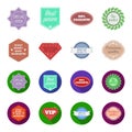 Money back guarantee, vip, medium quality,premium quality.Label,set collection icons in cartoon,flat style vector symbol