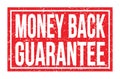 MONEY BACK GUARANTEE, words on red rectangle stamp sign Royalty Free Stock Photo