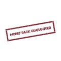 Money back guaranteed rectangular stamp. Royalty Free Stock Photo