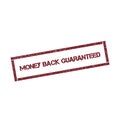 Money back guaranteed rectangular stamp. Royalty Free Stock Photo