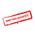 Money back guaranteed red rubber stamp isolated. Royalty Free Stock Photo