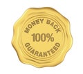 100% Money Back Guaranteed Wax Seal Isolated Royalty Free Stock Photo