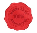 100% Money Back Guaranteed Wax Seal Isolated Royalty Free Stock Photo