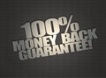 Money back message on metalic mesh background Royalty Free Stock Photo