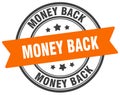 money back stamp. money back label on transparent background. round sign Royalty Free Stock Photo