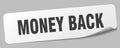 money back sticker. money back label