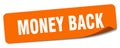 money back sticker. money back label