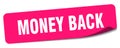 money back sticker. money back label