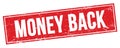 MONEY BACK text on red grungy rectangle stamp Royalty Free Stock Photo