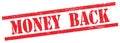 MONEY  BACK text on red grungy rectangle stamp Royalty Free Stock Photo