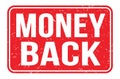 MONEY BACK, words on red rectangle stamp sign Royalty Free Stock Photo