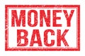 MONEY BACK, words on red rectangle stamp sign Royalty Free Stock Photo