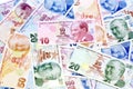 Lira Banknotes as background. Turkish money