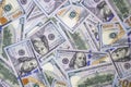 Money background of new hundred dollar bills cash
