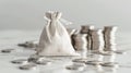 The Money Bag and Coins.AI generated image Royalty Free Stock Photo