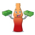 With money bag cola bottle jelly candy mascot cartoon