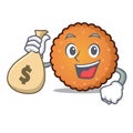 With money bag cookies character cartoon style Royalty Free Stock Photo