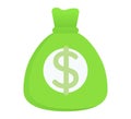 Money Bag with Dollar Sign and Cash Inside Sack Royalty Free Stock Photo