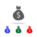 Money Bag Dollar Symbol Icon. Elements in multi colored icons for mobile concept and web apps. Icons for website design and develo Royalty Free Stock Photo