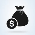 Money bag dollar. vector Simple modern icon design illustration Royalty Free Stock Photo