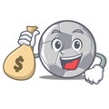 With money bag football character cartoon style Royalty Free Stock Photo