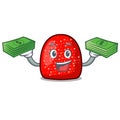 With money bag gumdrop mascot cartoon style