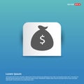 Money Bag Icon - Blue Sticker button Royalty Free Stock Photo