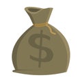 Money bag icon cartoon. Singe western icon from the wild west set.