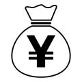 Money bag icon isolated on white background. Bank symbol, profit graphic, flat web sign Royalty Free Stock Photo