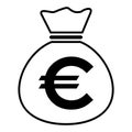 Money bag icon isolated on white background. Bank symbol, profit graphic, flat web sign Royalty Free Stock Photo