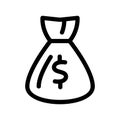 Money bag icon or logo isolated sign symbol vector illustration Royalty Free Stock Photo