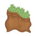 Money bag icon, moneybag flat simple cartoon illustration. Vector illustration