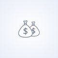Money bag icon, vector best gray line icon Royalty Free Stock Photo