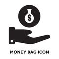 Money bag icon vector isolated on white background, logo concept Royalty Free Stock Photo