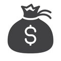 Money bag icon vector