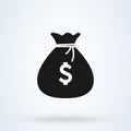 Money bag icon Vector, moneybag flat simple cartoon illustration