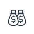 money bag icon vector from shopping concept. Thin line illustration of money bag editable stroke. money bag linear sign for use on Royalty Free Stock Photo