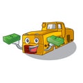 With money bag locomotive mine isolated in the mascot