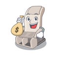 With money bag massage chair isolated in the character