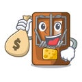 With money bag mousetrap in the a character shape Royalty Free Stock Photo