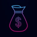 Money bag nolan icon. Simple thin line, outline vector of casino icons for ui and ux, website or mobile application