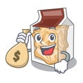 With money bag pork rinds isolated in the cartoon