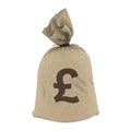 Money Bag with Pound Currency Sign Isolated