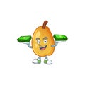 With money bag ripe fragrant pear fruit cartoon character Royalty Free Stock Photo